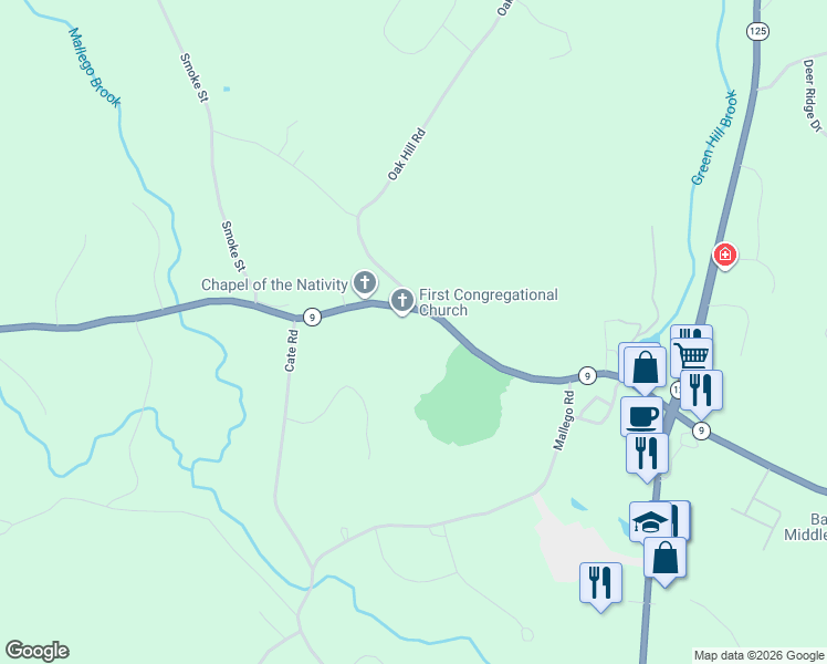 map of restaurants, bars, coffee shops, grocery stores, and more near 710 Franklin Pierce Highway in Barrington