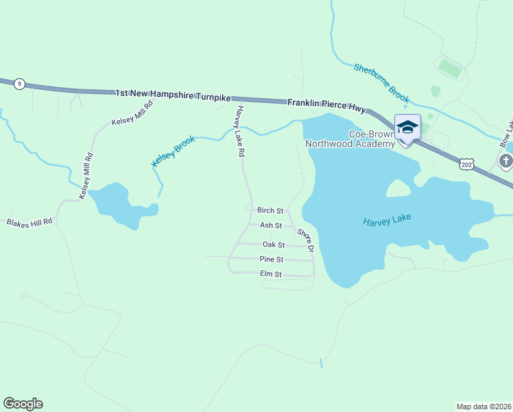 map of restaurants, bars, coffee shops, grocery stores, and more near 6 Birch Street in Northwood