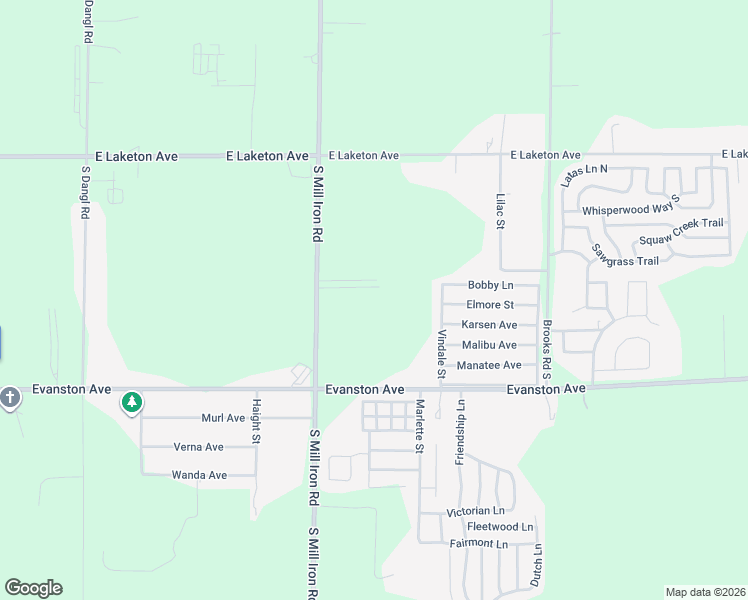map of restaurants, bars, coffee shops, grocery stores, and more near 2048 South Mill Iron Road in Muskegon
