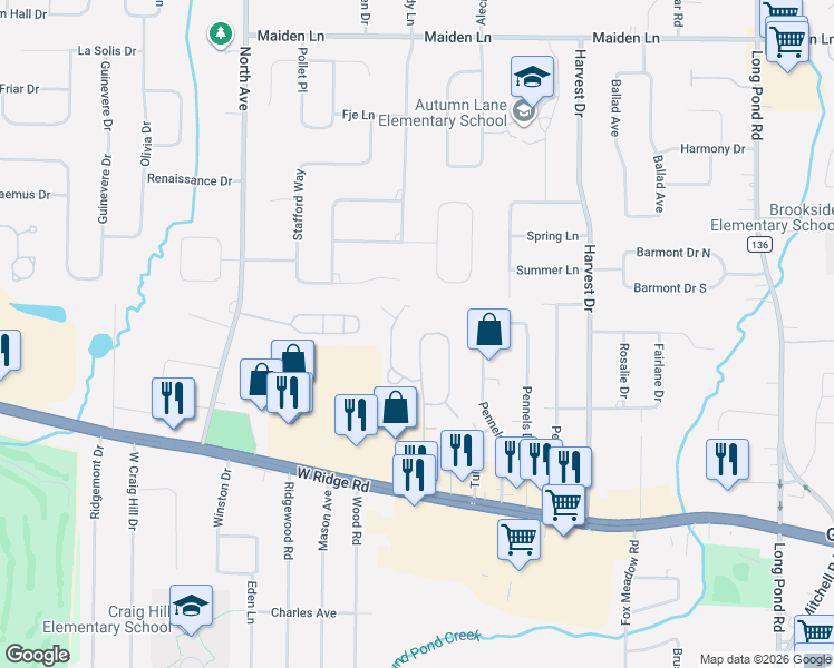 map of restaurants, bars, coffee shops, grocery stores, and more near 44 Flower Dale Circle in Rochester