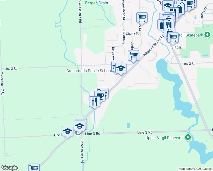 map of restaurants, bars, coffee shops, grocery stores, and more near 12 Copper Beech Boulevard in Niagara-on-the-Lake