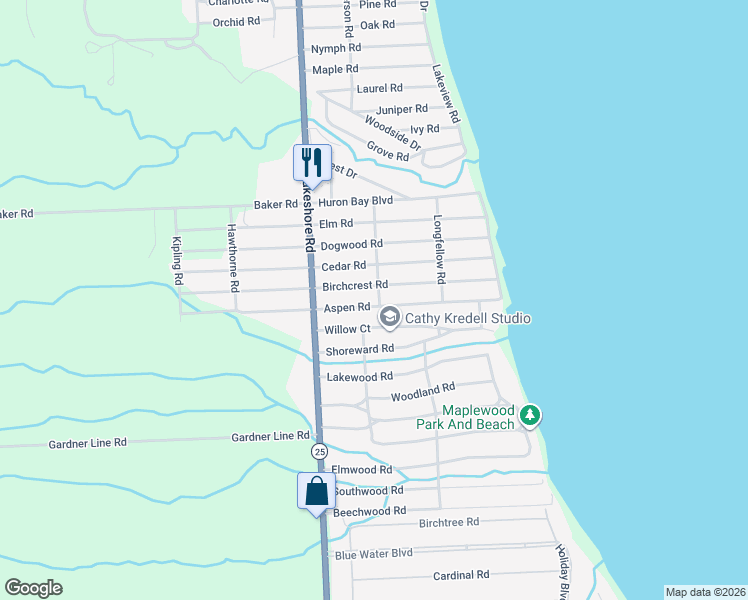map of restaurants, bars, coffee shops, grocery stores, and more near 7311 Willow Court in Lexington