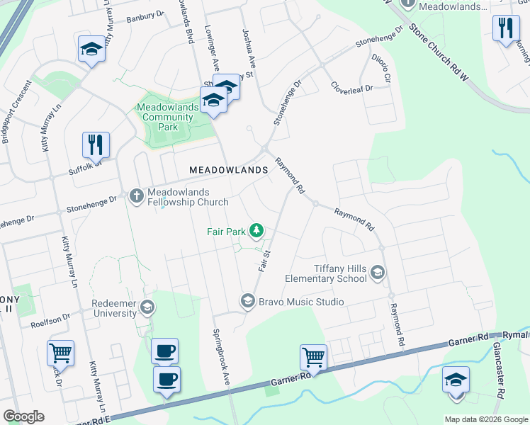 map of restaurants, bars, coffee shops, grocery stores, and more near 19 Camp Drive in Hamilton