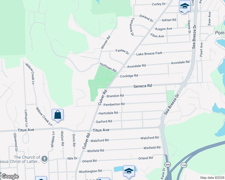 map of restaurants, bars, coffee shops, grocery stores, and more near 183 Brandon Road in Rochester