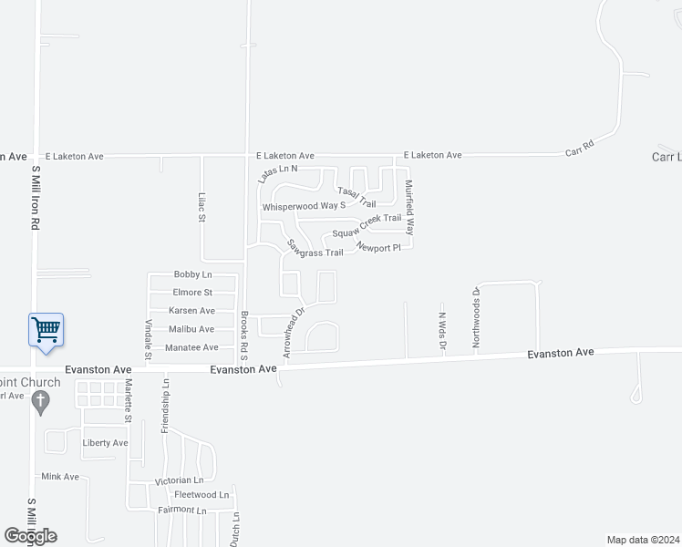 map of restaurants, bars, coffee shops, grocery stores, and more near 2065 Summergreen East Court in Muskegon