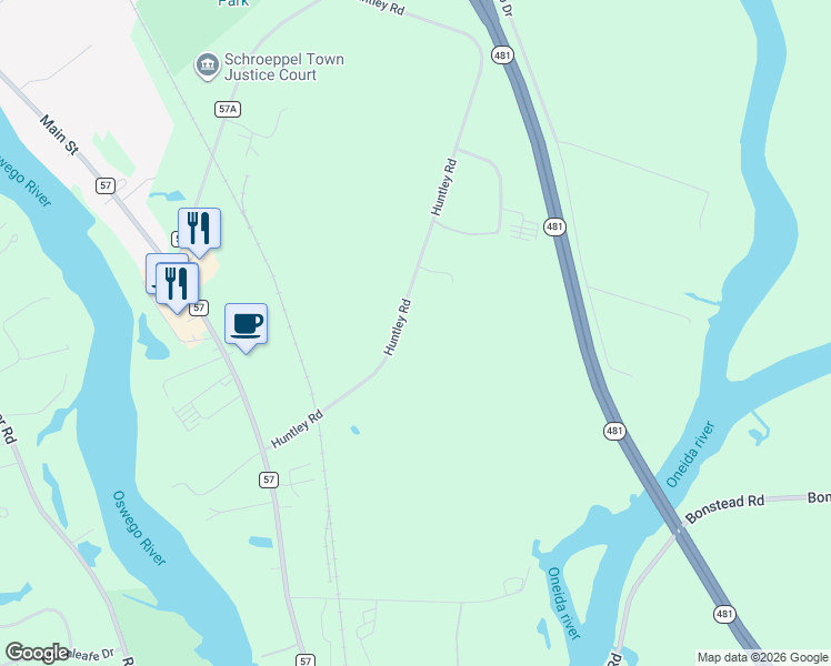 map of restaurants, bars, coffee shops, grocery stores, and more near 84 Huntley Road in Phoenix
