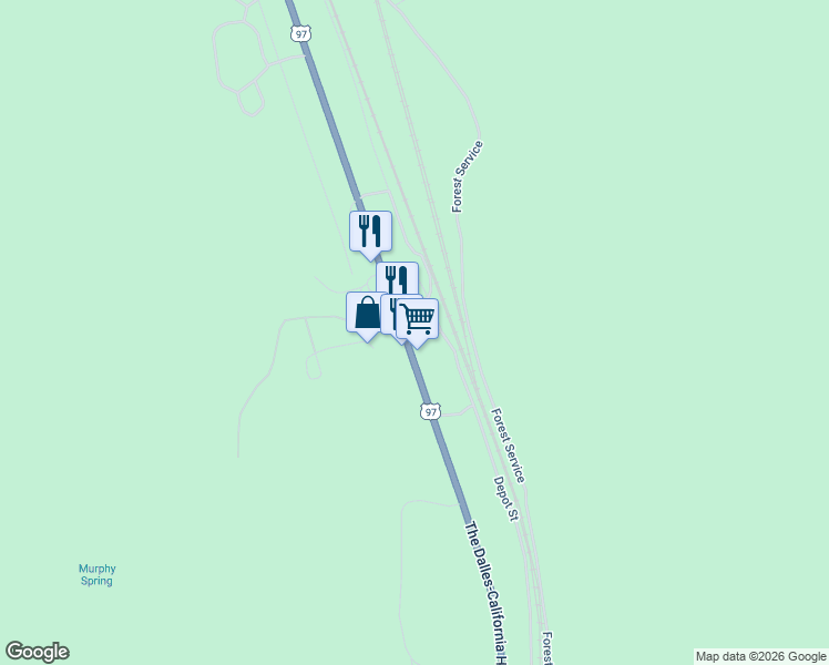 map of restaurants, bars, coffee shops, grocery stores, and more near in Chemult