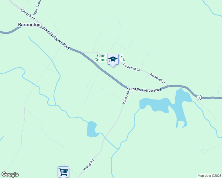 map of restaurants, bars, coffee shops, grocery stores, and more near 28 Penny Lane in Barrington