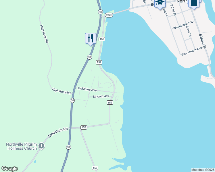 map of restaurants, bars, coffee shops, grocery stores, and more near 142 Circle Drive in Northville