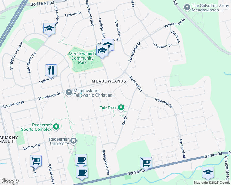 map of restaurants, bars, coffee shops, grocery stores, and more near 70 Lampman Drive in Hamilton