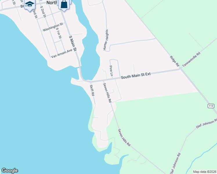 map of restaurants, bars, coffee shops, grocery stores, and more near 111 Seven Hills Road in Northville