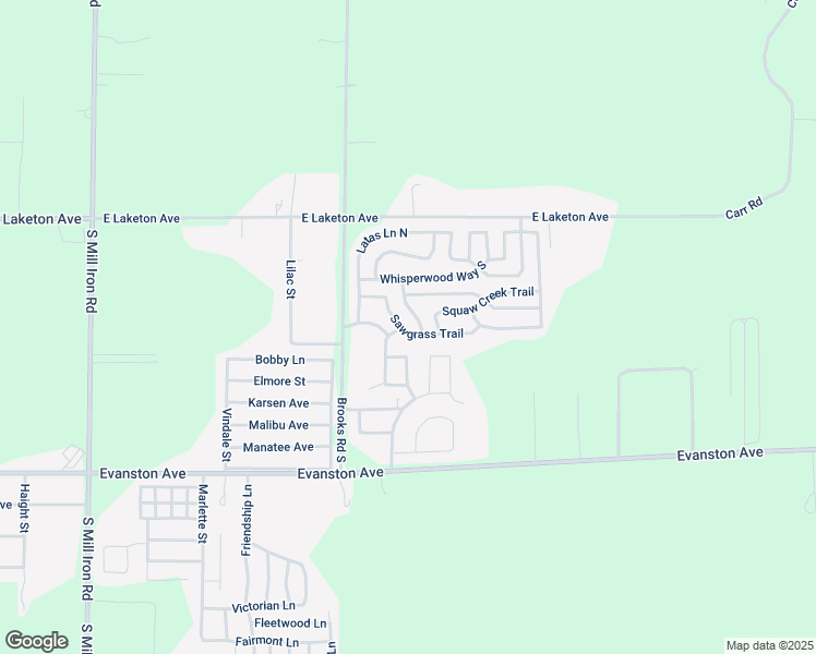 map of restaurants, bars, coffee shops, grocery stores, and more near 4088 Sawgrass Trail in Muskegon