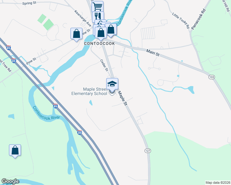 map of restaurants, bars, coffee shops, grocery stores, and more near 194 Maple Street in Hopkinton