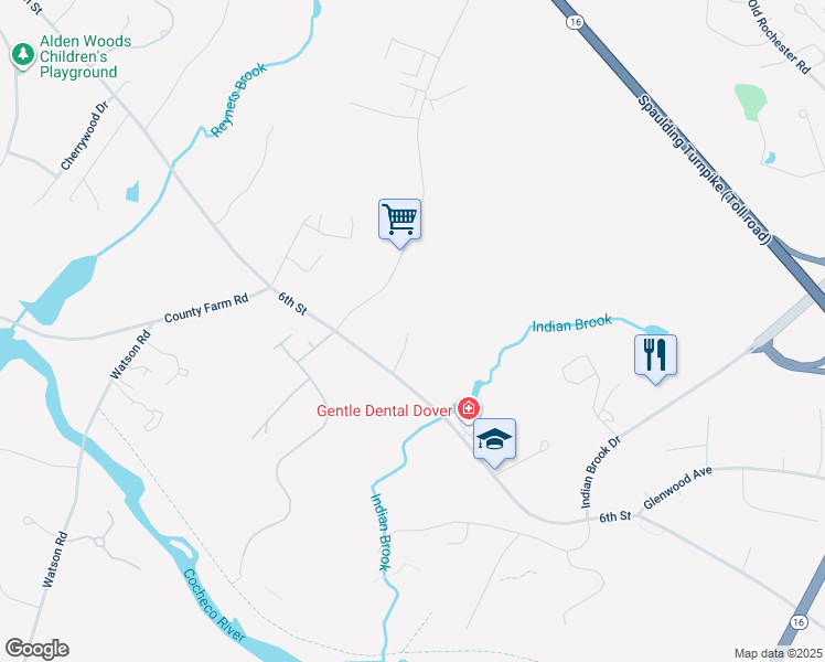 map of restaurants, bars, coffee shops, grocery stores, and more near 399 6th Street in Dover