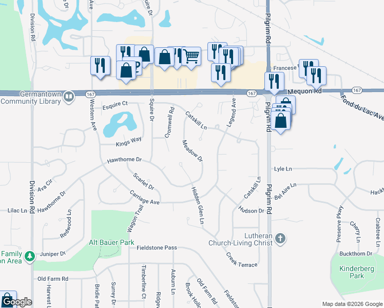 map of restaurants, bars, coffee shops, grocery stores, and more near in Washington County