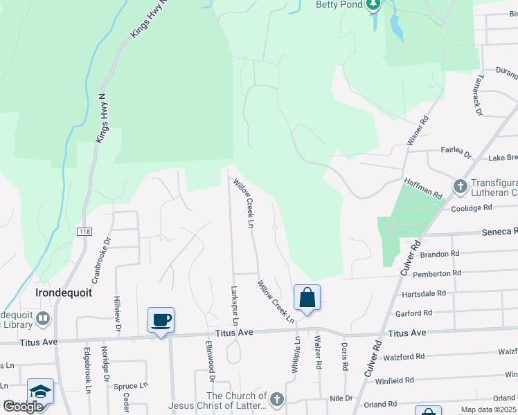 map of restaurants, bars, coffee shops, grocery stores, and more near 320 Willow Creek Lane in Rochester