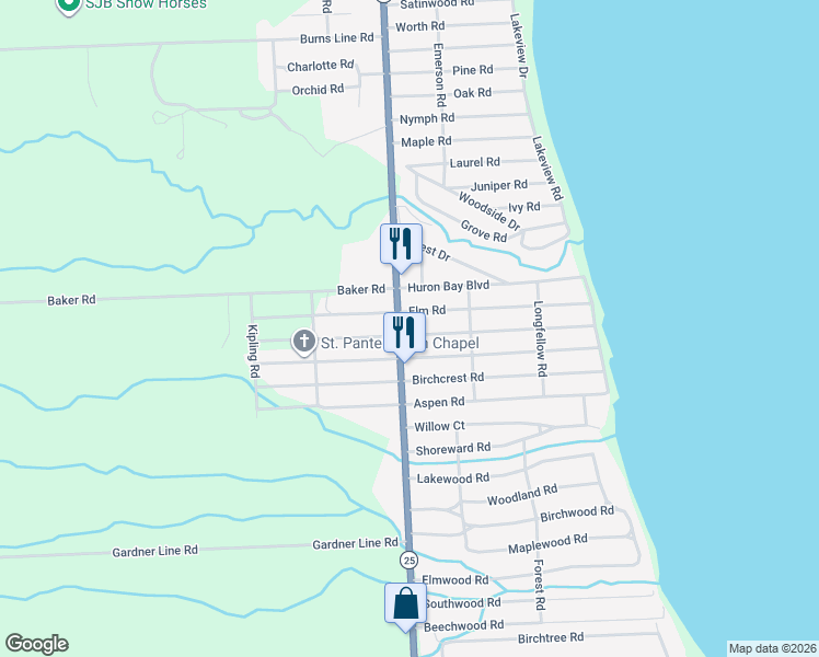 map of restaurants, bars, coffee shops, grocery stores, and more near 7286 Elm Road in Lexington