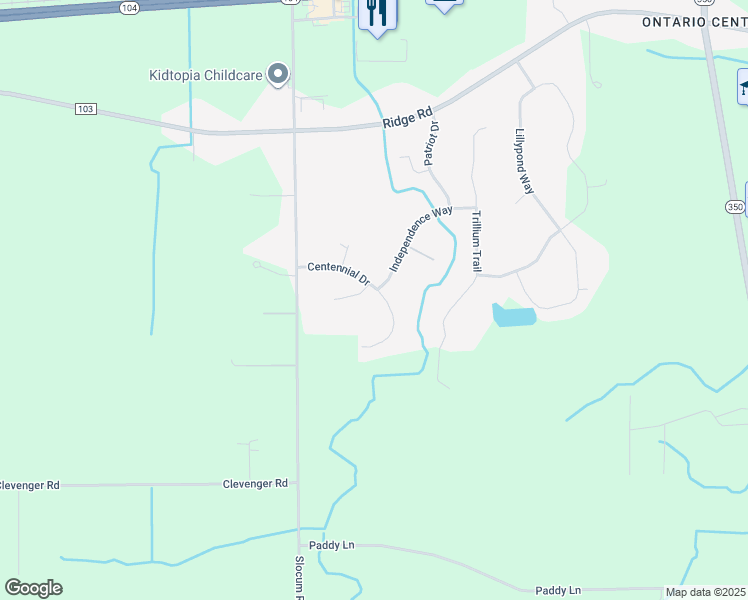 map of restaurants, bars, coffee shops, grocery stores, and more near 1236 Centennial Drive in Ontario