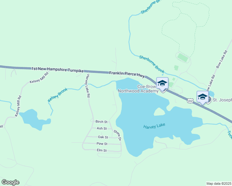 map of restaurants, bars, coffee shops, grocery stores, and more near 100 Shore Drive in Northwood