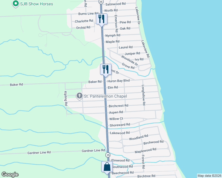 map of restaurants, bars, coffee shops, grocery stores, and more near 7286 Elm Road in Lexington