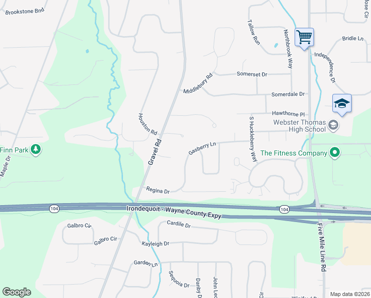 map of restaurants, bars, coffee shops, grocery stores, and more near 704 Gasberry Lane in Webster