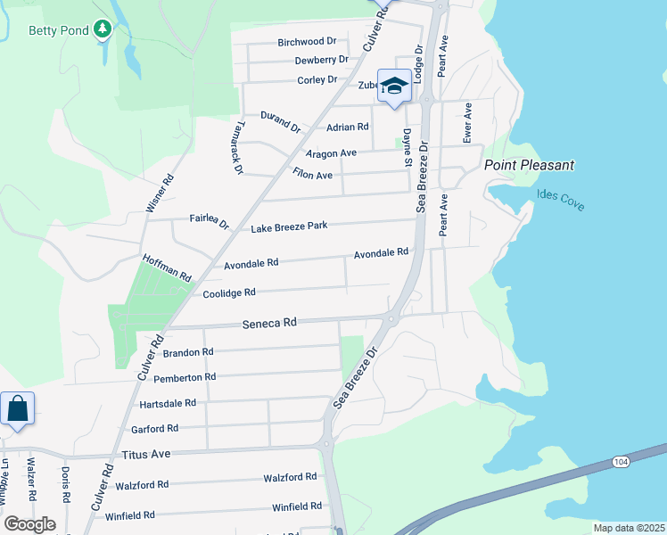 map of restaurants, bars, coffee shops, grocery stores, and more near 189 Avondale Road in Rochester