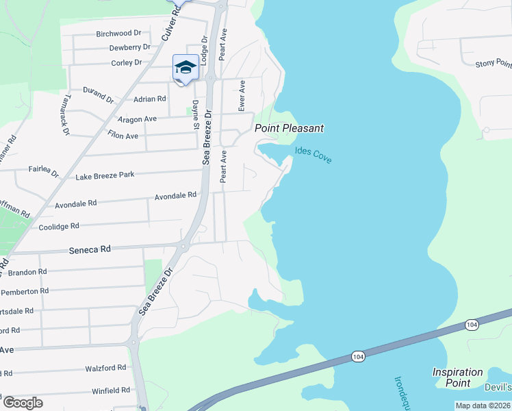 map of restaurants, bars, coffee shops, grocery stores, and more near 535 Seneca Road in Rochester