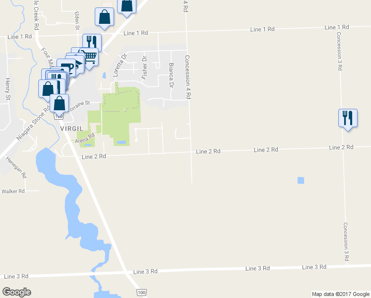 map of restaurants, bars, coffee shops, grocery stores, and more near 792 Line 2 Road in Niagara-on-the-Lake