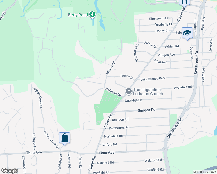 map of restaurants, bars, coffee shops, grocery stores, and more near 54 Hoffman Road in Rochester
