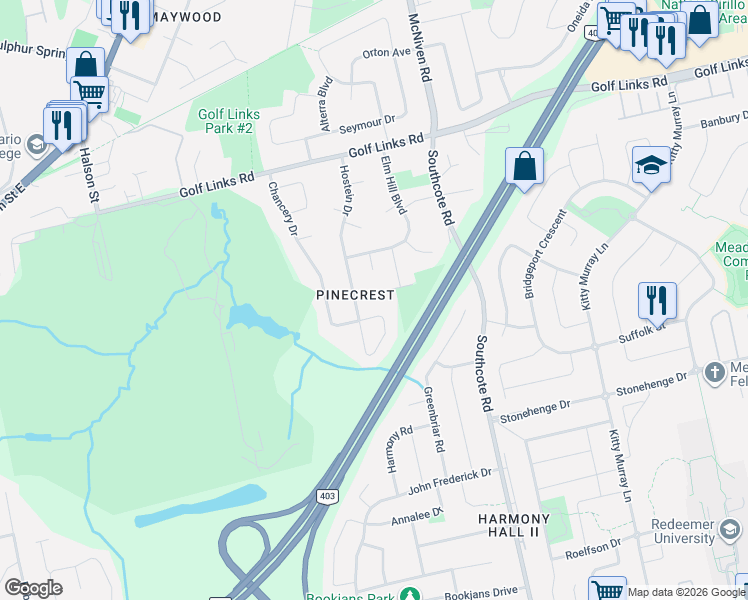 map of restaurants, bars, coffee shops, grocery stores, and more near 462 Evergreen Avenue in Hamilton