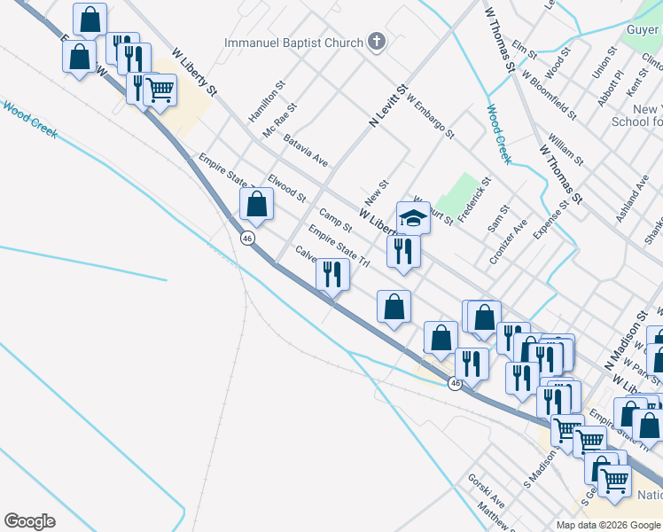map of restaurants, bars, coffee shops, grocery stores, and more near 812 West Dominick Street in Rome