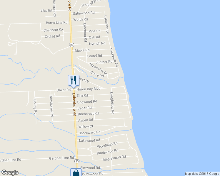 map of restaurants, bars, coffee shops, grocery stores, and more near 7439 Huron Bay Boulevard in Lexington
