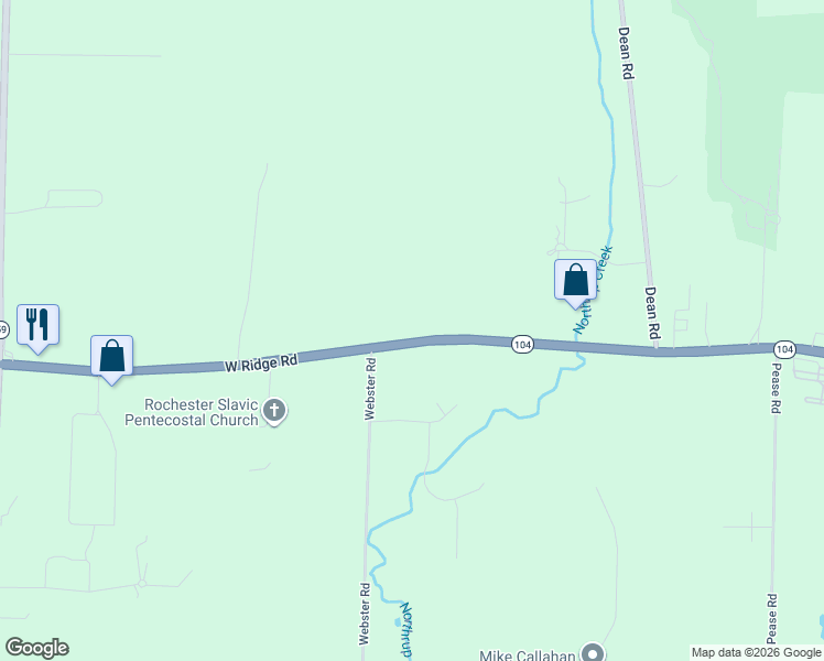 map of restaurants, bars, coffee shops, grocery stores, and more near 4850 West Ridge Road in Spencerport