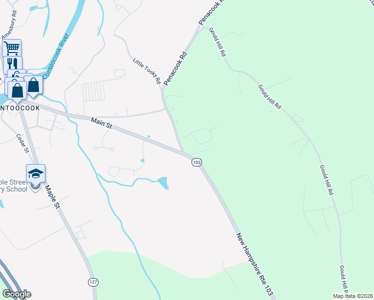 map of restaurants, bars, coffee shops, grocery stores, and more near 6 Indian Ridge Road in Hopkinton