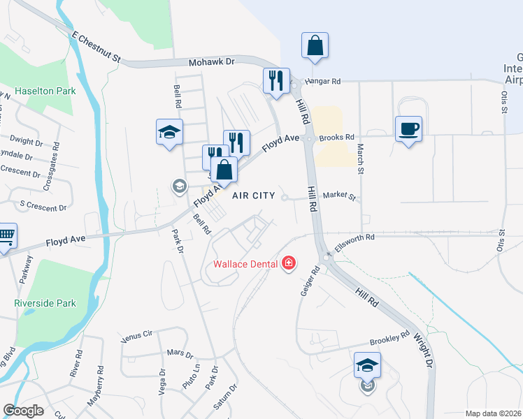 map of restaurants, bars, coffee shops, grocery stores, and more near 490 Park Drive Manor in Rome