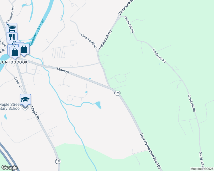 map of restaurants, bars, coffee shops, grocery stores, and more near 15 Indian Ridge Road in Hopkinton
