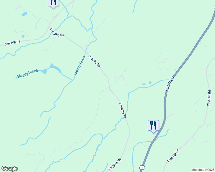 map of restaurants, bars, coffee shops, grocery stores, and more near 54 Logging Road in York