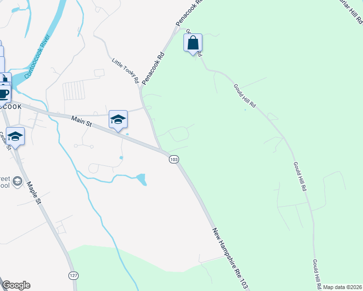 map of restaurants, bars, coffee shops, grocery stores, and more near 84 Woodwells Garrison Road in Hopkinton