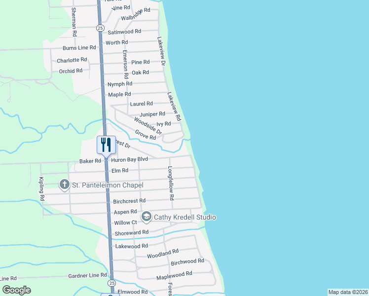 map of restaurants, bars, coffee shops, grocery stores, and more near 7493 Huron Bay Boulevard in Lexington