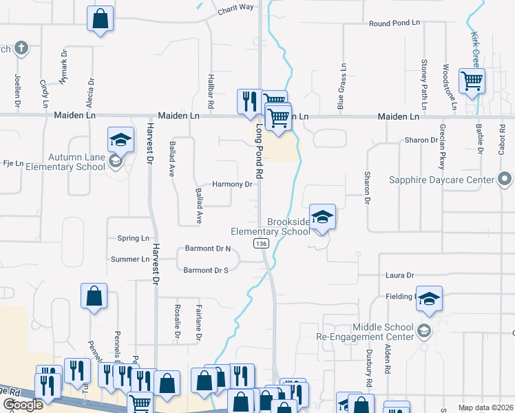 map of restaurants, bars, coffee shops, grocery stores, and more near 1123 County Road 136 in Rochester