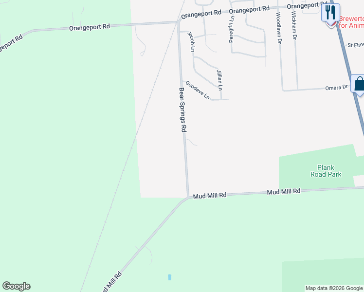 map of restaurants, bars, coffee shops, grocery stores, and more near 9393 Bear Springs Road in Brewerton