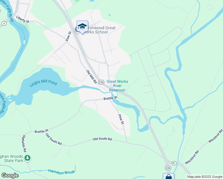 map of restaurants, bars, coffee shops, grocery stores, and more near 8 Brattle Street in South Berwick