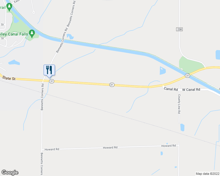 map of restaurants, bars, coffee shops, grocery stores, and more near 17180 Brockport-Holley Road in Holley