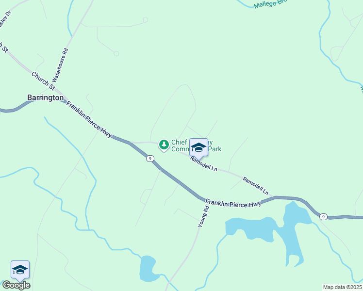 map of restaurants, bars, coffee shops, grocery stores, and more near 40 Ramsdell Lane in Barrington