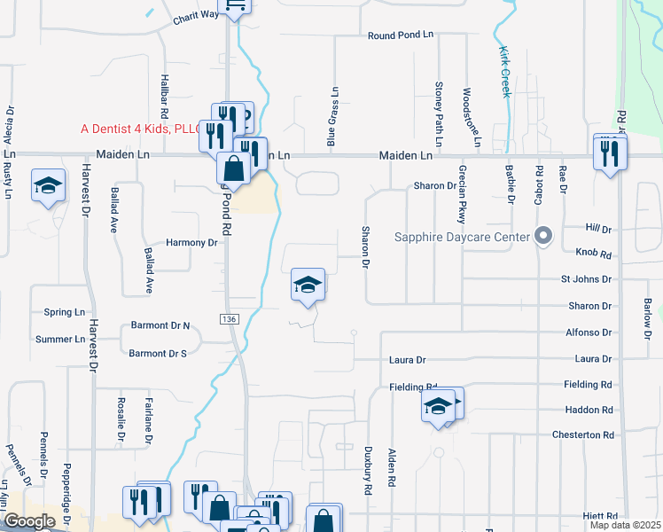 map of restaurants, bars, coffee shops, grocery stores, and more near 211 Erath Drive in Rochester