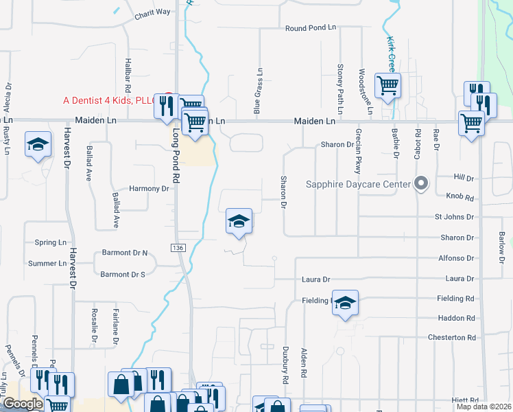 map of restaurants, bars, coffee shops, grocery stores, and more near 211 Erath Drive in Rochester