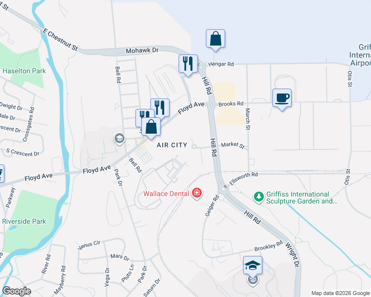 map of restaurants, bars, coffee shops, grocery stores, and more near 500 Avery Lane in Rome