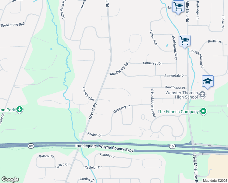 map of restaurants, bars, coffee shops, grocery stores, and more near 828 Gravel Road in Webster