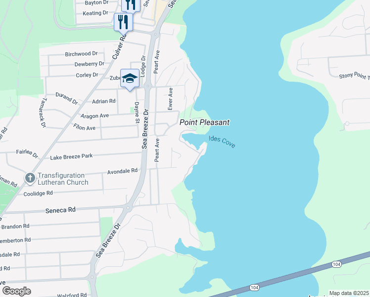 map of restaurants, bars, coffee shops, grocery stores, and more near 116 Schnackel Drive in Rochester