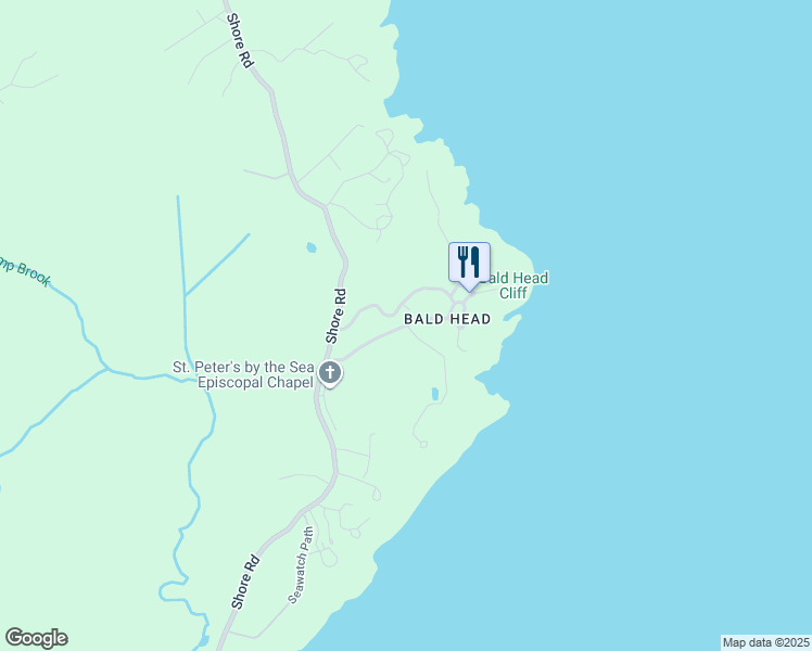 map of restaurants, bars, coffee shops, grocery stores, and more near 84 Bald Head Cliff Road in York